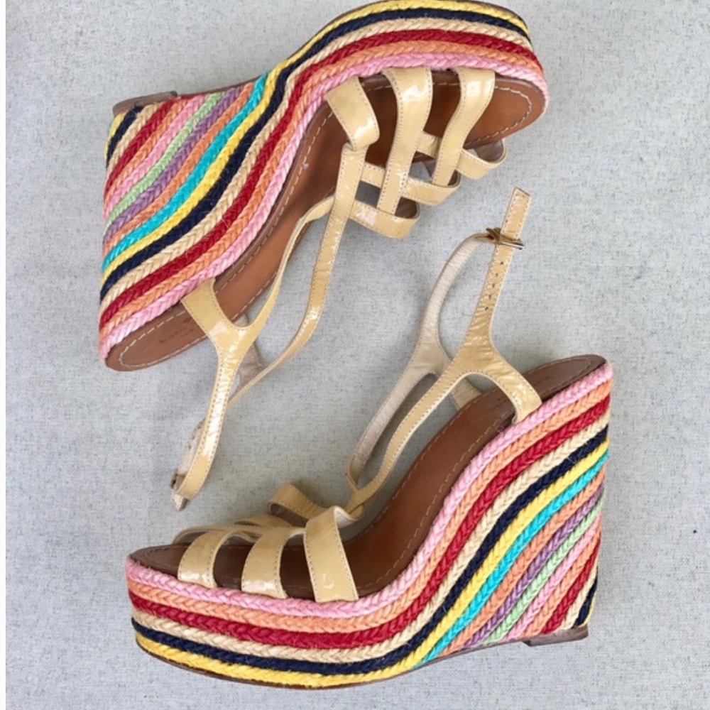 Kate Spade Rainbow Wedge Sz 9